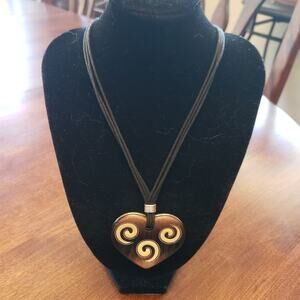 BRIGHTON swirled heart reversible necklace‎